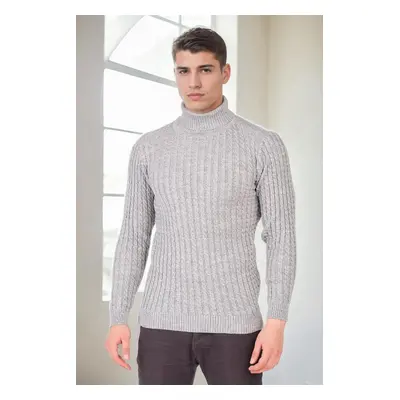 19295 Dewberry Turtleneck Mens Sweater-LIGHT GREY