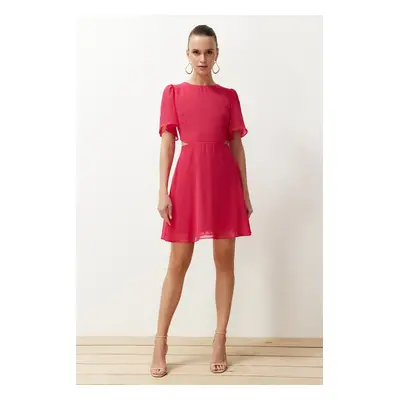 Trendyol Fuchsia Skirt Waist Opening Cut Out/Window Detail Mini Woven Dress