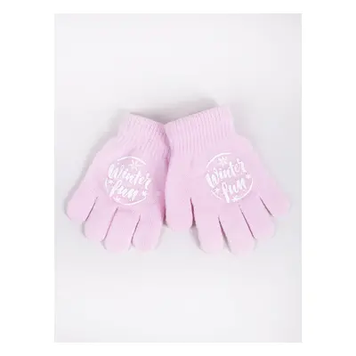 Yoclub Kids's Girls' Five-Finger Gloves RED-0012G-AA5A-010