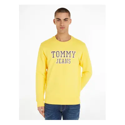 Žlutá pánská mikina s potiskem Tommy Jeans Entry Graphi - Pánské