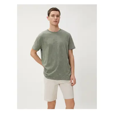 Koton Basic Gabardine Shorts Faded Effect Buttoned Cotton