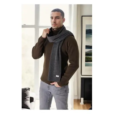 49766 Dewberry Knitted Mens Scarf-ANTHRACITE