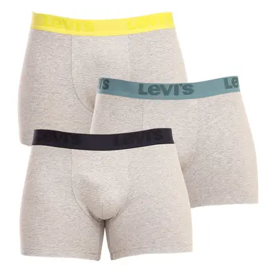 3PACK pánské boxerky Levis šedé