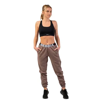 Dámské tepláky Nebbia Iconic Mid-Waist Sweatpants brown