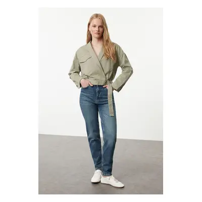 Trendyol Blue High Waist Slim Mom Jeans