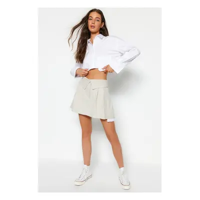 Trendyol Beige Visible Pocket Bag Woven Shorts Skirt