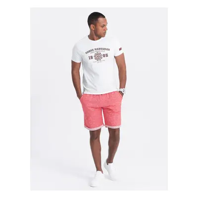 Ombre Men's LOOSE FIT melange fabric shorts - bright red