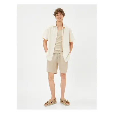 Koton Basic Bermuda Shorts Elastic Waist, Pocket Detailed.