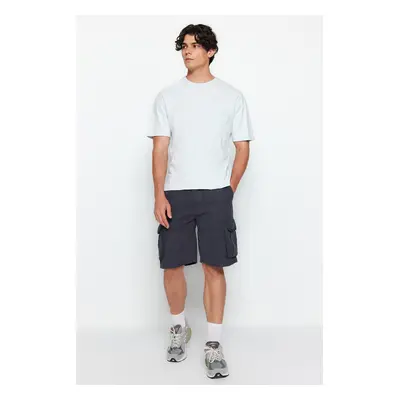 Trendyol Anthracite Regular Fit Cargo Pocket Shorts