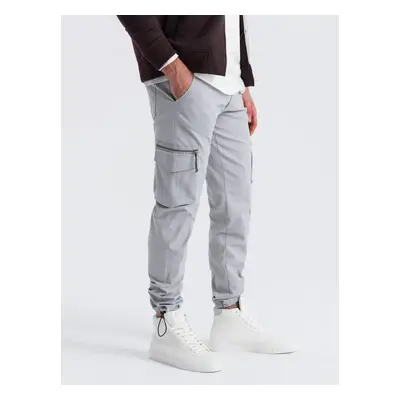 Ombre Men's STRAIGHT LEG cargo pants with triangle pocket pin - gray