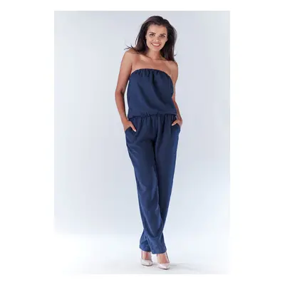 Awama Woman's Jumpsuit A182 Navy Blue