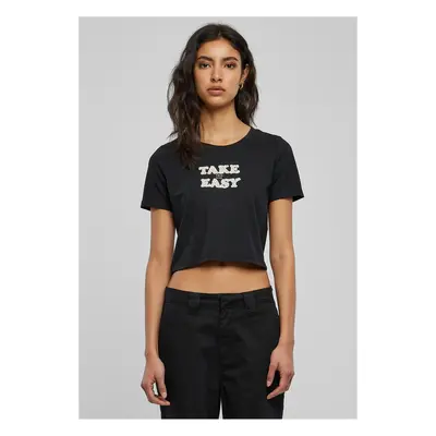 Take It Daisy Cropped Tee černé