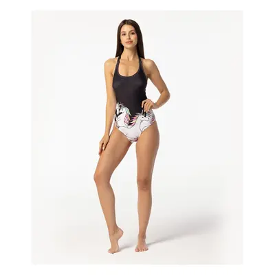 Aloha From Deer Woman's Dark Uni Open Back Swimsuit SSOB AFD701