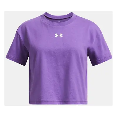 Dívčí tričko Under Armour UA CROP SPORTSTYLE LOGO SS-PPL - Holky