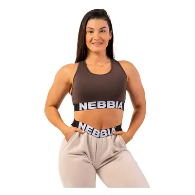 Dámská podprsenka Nebbia Medium Impact Cross Back Sports Bra brown