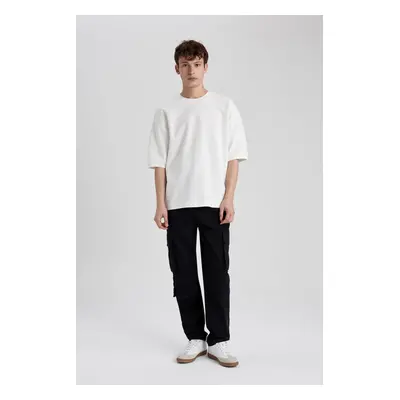 DEFACTO Gabardine Trousers Relax Fit Cargo Pocket Straight Leg