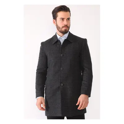 PLT8364 DEWBERRY MEN'S COAT-PLAID ANTHRACITE