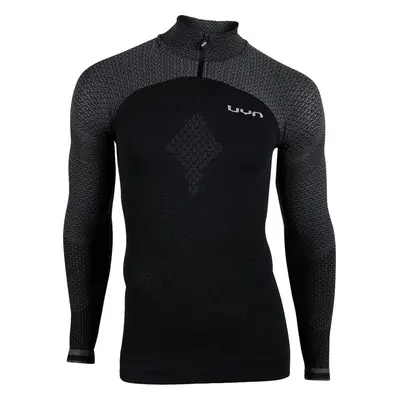 Pánské tričko UYN Running Alpha OW Shirt LS Zip Up černo-šedé