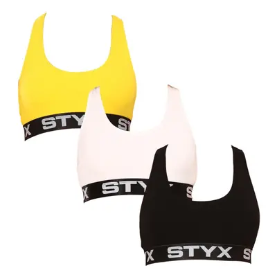 3PACK dámská podprsenka Styx sport vícebarevná