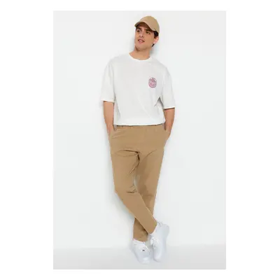 Trendyol Camel Regular Fit Gabardine Trousers