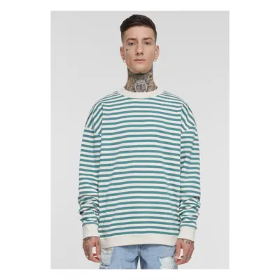 Pánská mikina Striped Crewneck - bílý písek/zelená