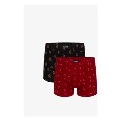 Pánské boxerky ATLANTIC 2Pack - vínové/černé