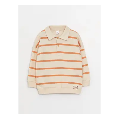 LC Waikiki Polo Neck Long Sleeve Striped Baby Boy Sweatshirt