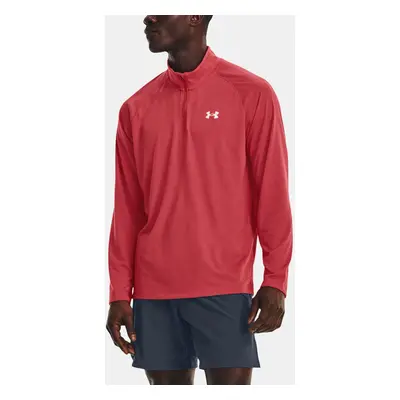 Under Armour Tričko UA STREAKER HALF ZIP-RED - Pánské