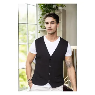 90862 Dewberry Mens Knitwear Vest-BLACK