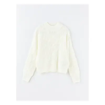 LC Waikiki Crew Neck Self-Patterned Long Sleeve Women's Knitwear Sweater