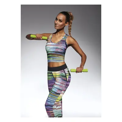 Bas Bleu Crop top TROPICAL-TOP sporty with colourful stripes