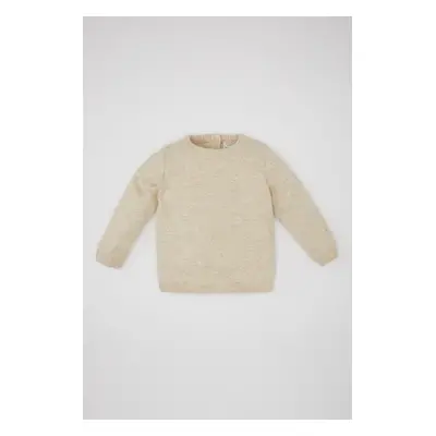 DEFACTO Baby Boy Beige Crew Neck Basic Plain Knitwear Sweater A5036a524au