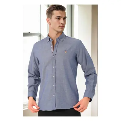 G674 DEWBERRY MEN'S SHIRT-DENIM BLUE-4