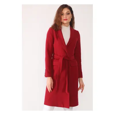 Z6628 DEWBERRY LADIES' COAT-BURGUNDY