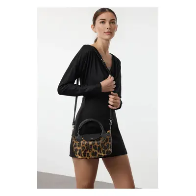 Trendyol Multicolor Leopard Print Brown Flap Crossbody Mini Women's Shoulder Bag