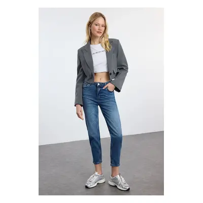 Trendyol Blue High Waist Slim Mom Jeans