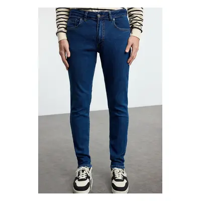 Trendyol Navy Blue Skinny Fit Flexible Fabric Slim Cut Denim Jeans Trousers Jeans