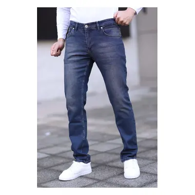 Trendyol Navy Blue Regular Fit Flexible Fabric Jeans Trousers