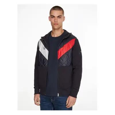 Tmavě modrá pánská mikina s kapucí Tommy Hilfiger - Pánské