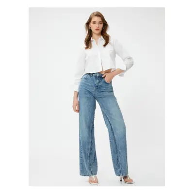 Koton Crop Pocket Detailed Cotton Shirt