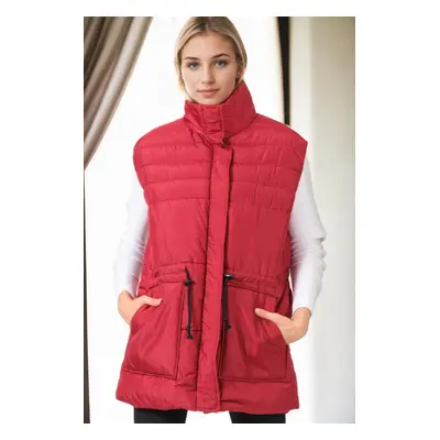 Z6747 DEWBERRY WOMEN'S VEST-BURGUNDY-1