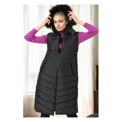 Z6752 DEWBERRY WOMEN'S VEST-BLACK-1