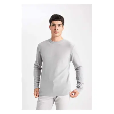 DEFACTO Standard Fit Regular Cut Crew Neck Mouline Patterned Knitwear Sweater