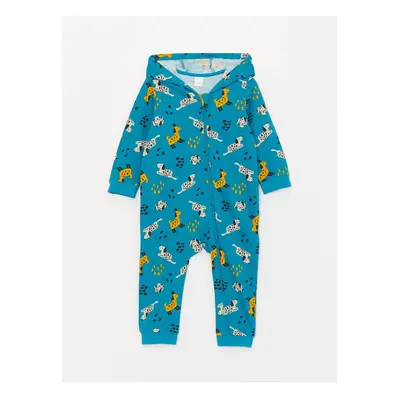 LC Waikiki Hooded Long Sleeve Patterned Baby Boy Rompers