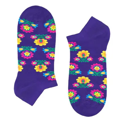 Folkstar Unisex's Socks Short Violet/Flowers