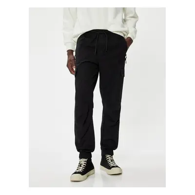 Koton Cargo Jogger Trousers Laced Waist Pocket Detail Cotton