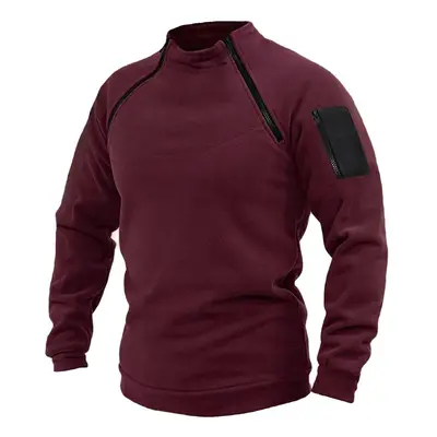 90777 Dewberry Mens Fleece with Arm Pocket-BORDO