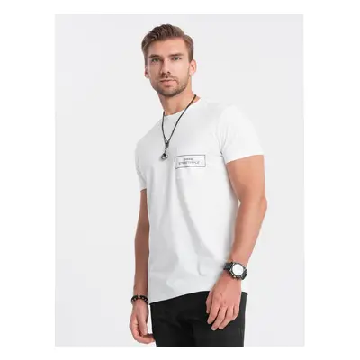 Ombre Streetstyle men's pocket print cotton t-shirt - white