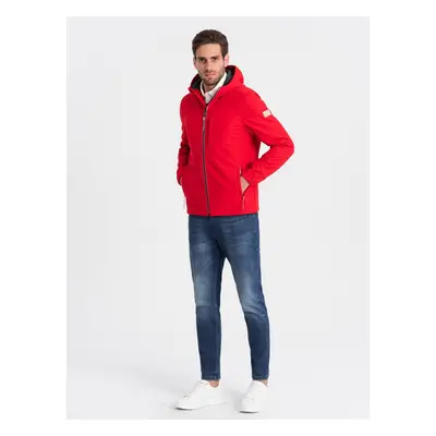 Ombre Men's jacket with fleece center SOFTSHELL-red