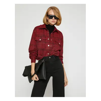 Koton Lumberjack Shirt Jacket with Pockets and Snaps